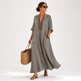 Kaftan Valentina šedý jednobarevný