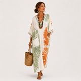 Kaftan Mariam batikovaný zelený