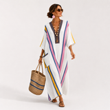 Kaftan Sara bílý vícebarevný