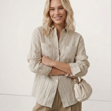 Ines — Pleated Linen Shirt
