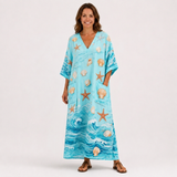 Kaftan Lucía tyrkysový námořnický