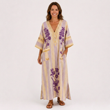 Kaftan Sofía fialový květinový