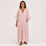 Kaftan Soraya růžový s pruhy
