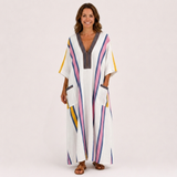 Kaftan Sara bílý vícebarevný