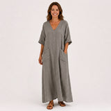 Kaftan Valentina šedý jednobarevný