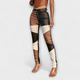 Calliope – Trousers with Colour Block Pattern