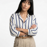 Harlow — Striped Satin Blouse